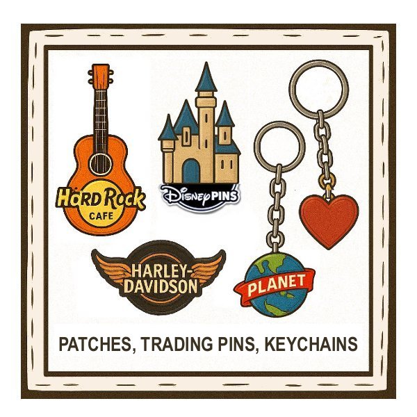Patches, Trading Pins, Keychains collectibles and memorabilia