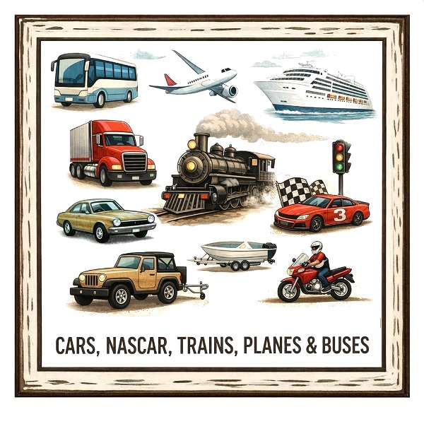 Cars, Nascar, Buses, Trains, Trucks collectibles and memorabilia